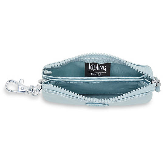 Kipling Creativity Mini Metallic Pouch Keychain Vesker Aqua | NO 1116MQ